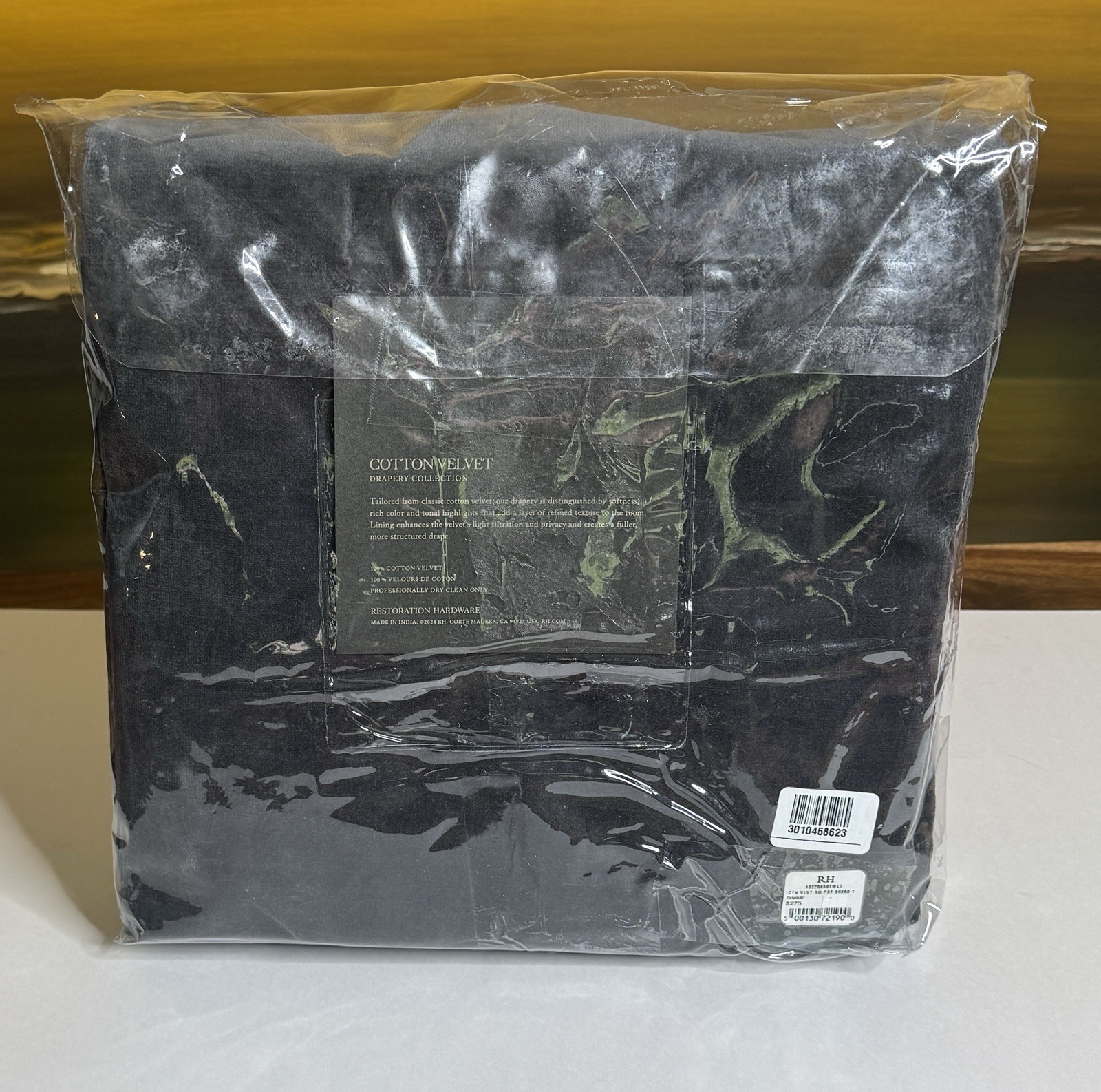 Restoration Hardware Cotton Velvet Drapery RP 50″ x 96″ Twilight NEW $290