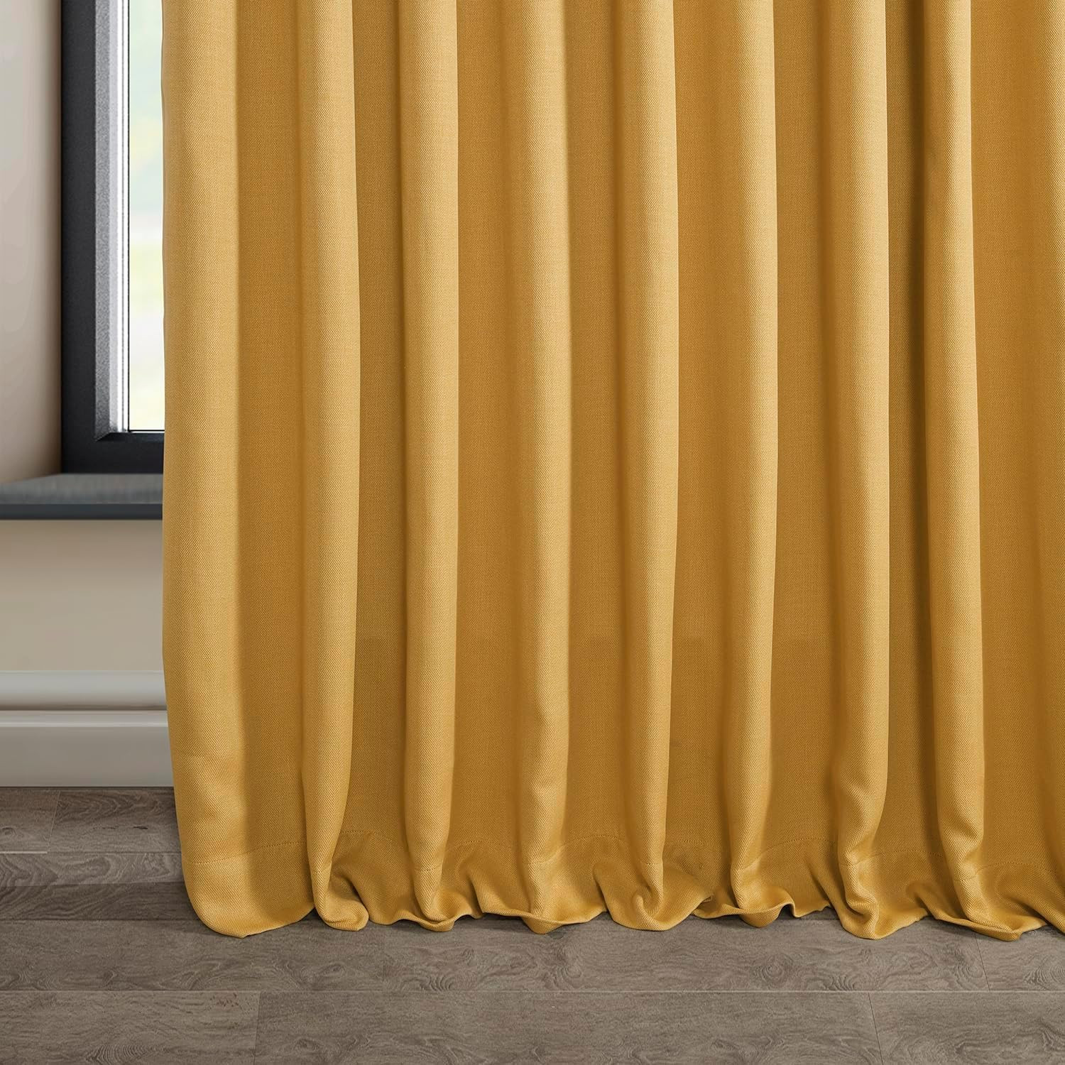 Faux Linen Curtains 100×96 Room Darkening Extra Wide Drapes Gold Panel