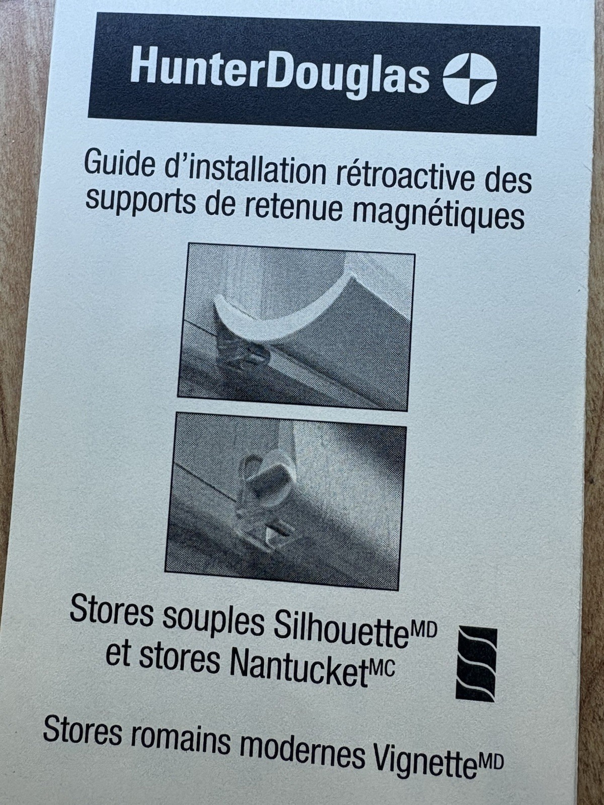 Hunter Douglas Silhouette. Vignettes.r Hold Down Brackets ( One Pair