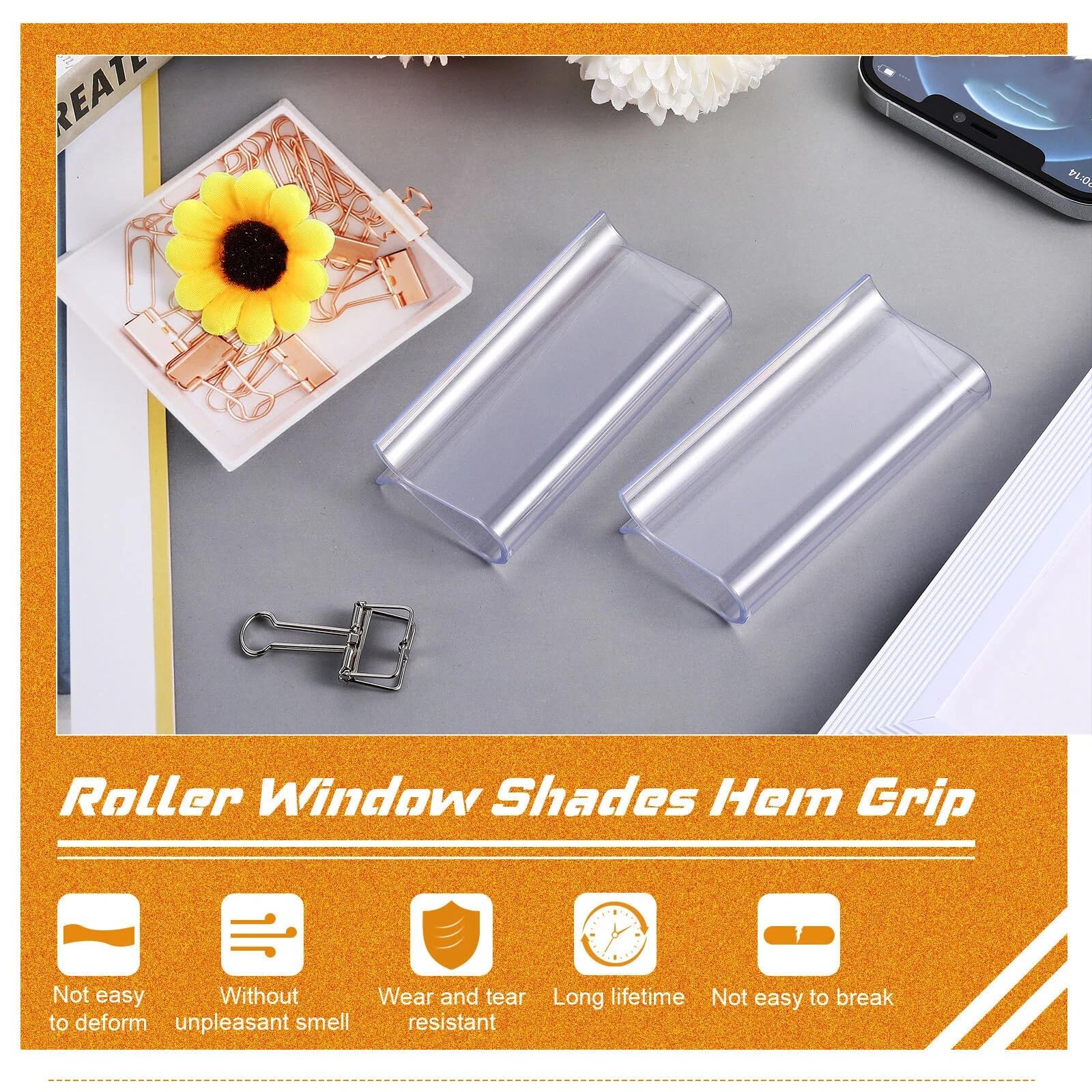 Chunful Shade for Roller Pull Down Shades Handle One Size, Clear
