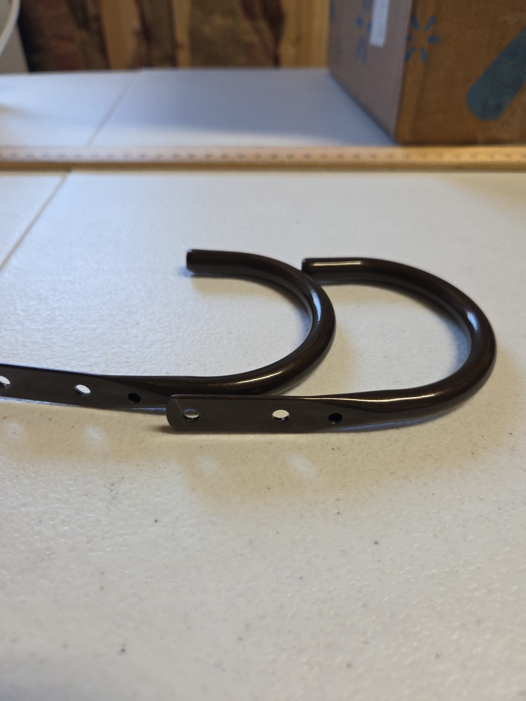 Metal Curtain Drapery Tie-back Hooks, Cage Design. Dark Brown, Hardware New