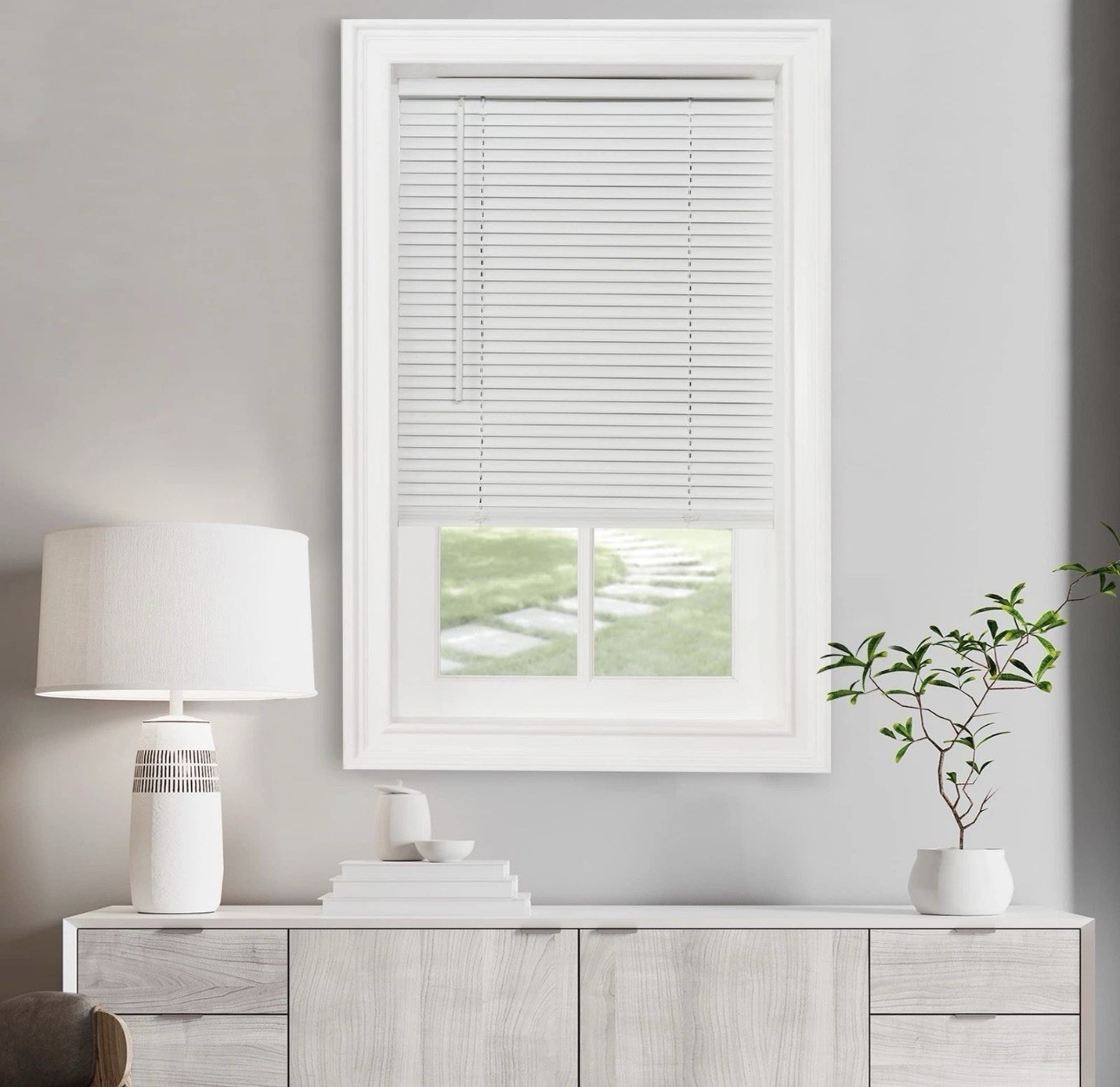28” Wide Cordless Vinyl Mini Blinds 64” Long Pearl White Sealed!