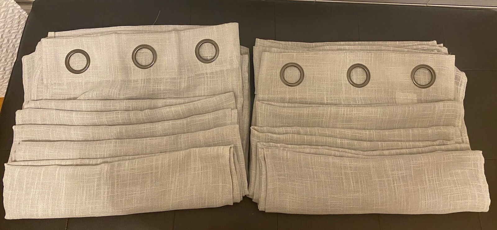 8 Piece Curtains Set Window panels Each Panel Measure 37”x84” Color Gray