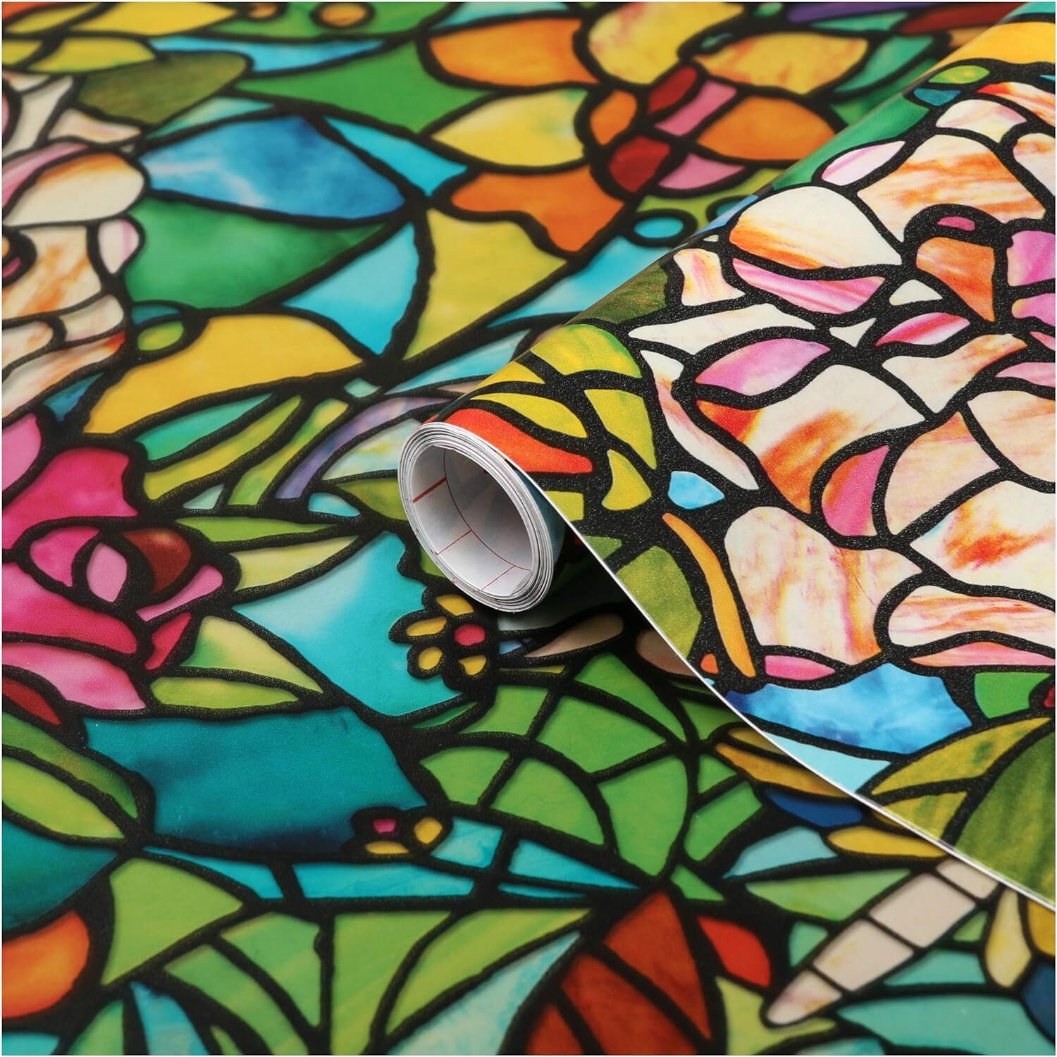D-C-Fix Window Privacy Film Tulia Stained Glass Self-Adhesive Two Way Day and Ni