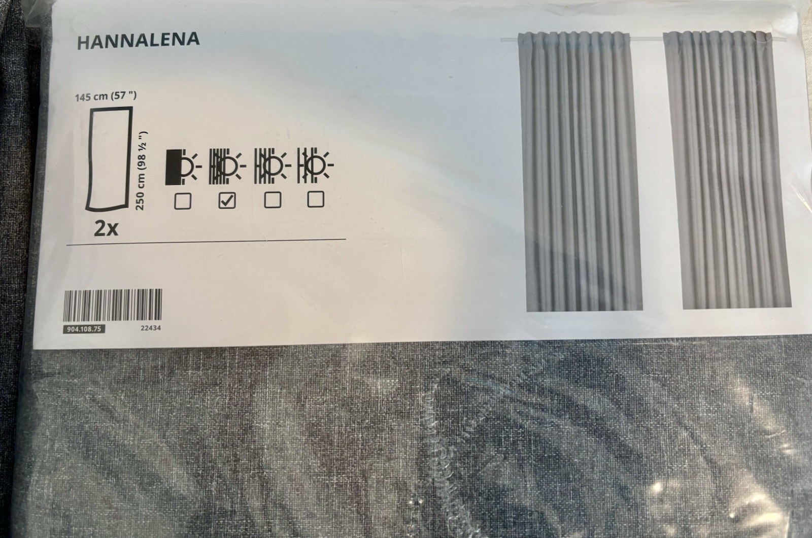 NEW! Ikea HANNALENA Room Darkening Curtains Pair 57×98.5″, Gray 904.108.75
