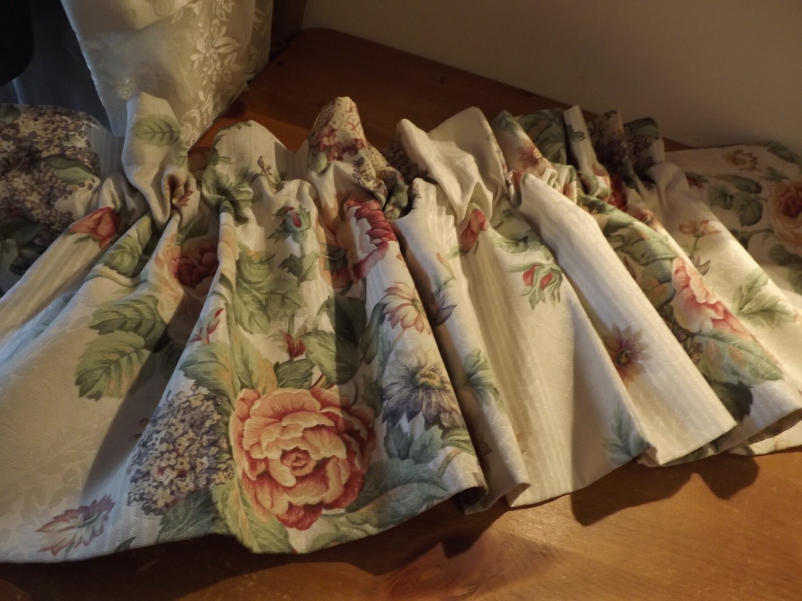 BURLINGTON blouson VALANCE damask cream MAUVE FLORALS 82Wx17.5″