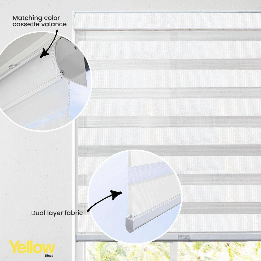 Cordless Room Darkening Polyester Dual Layer Zebra Roller Shades-71 In. W X 72 I