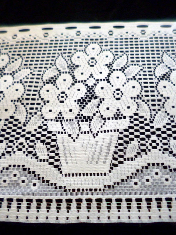 New EUROPEAN FLOWERPOTS 12″ Valance Fabric Lace Curtain Fabric By Yard