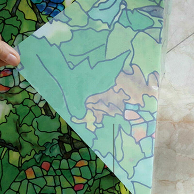 1 Roll Static Cling Window Films Frosted Grapes Stained Glass Stickers Privacy