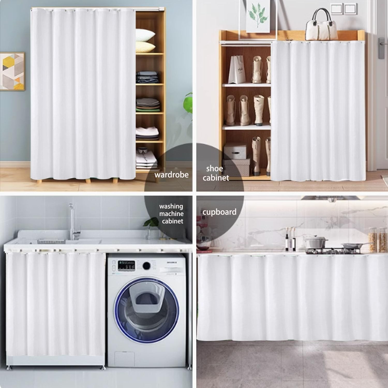 EMLTHORY 36×48 White Bathroom Window Curtain Waterproof