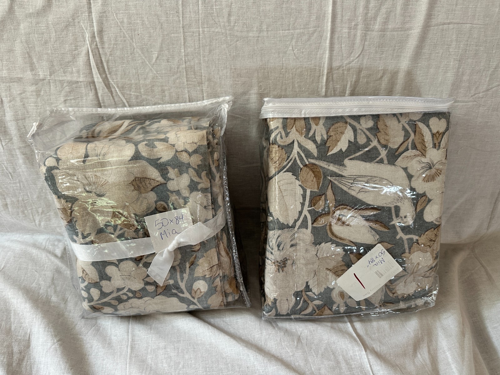 POTTERY BARN Set of 2 Mia Print Blackout Curtain Panels 50″ x 84″ New w/o tags