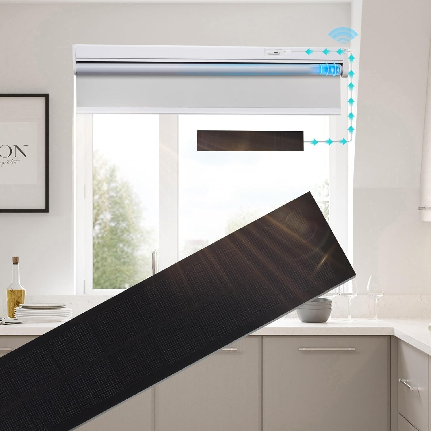 Allesin Solar Panels for Smart Blinds(Only Compatible with Rechargeable Motorize