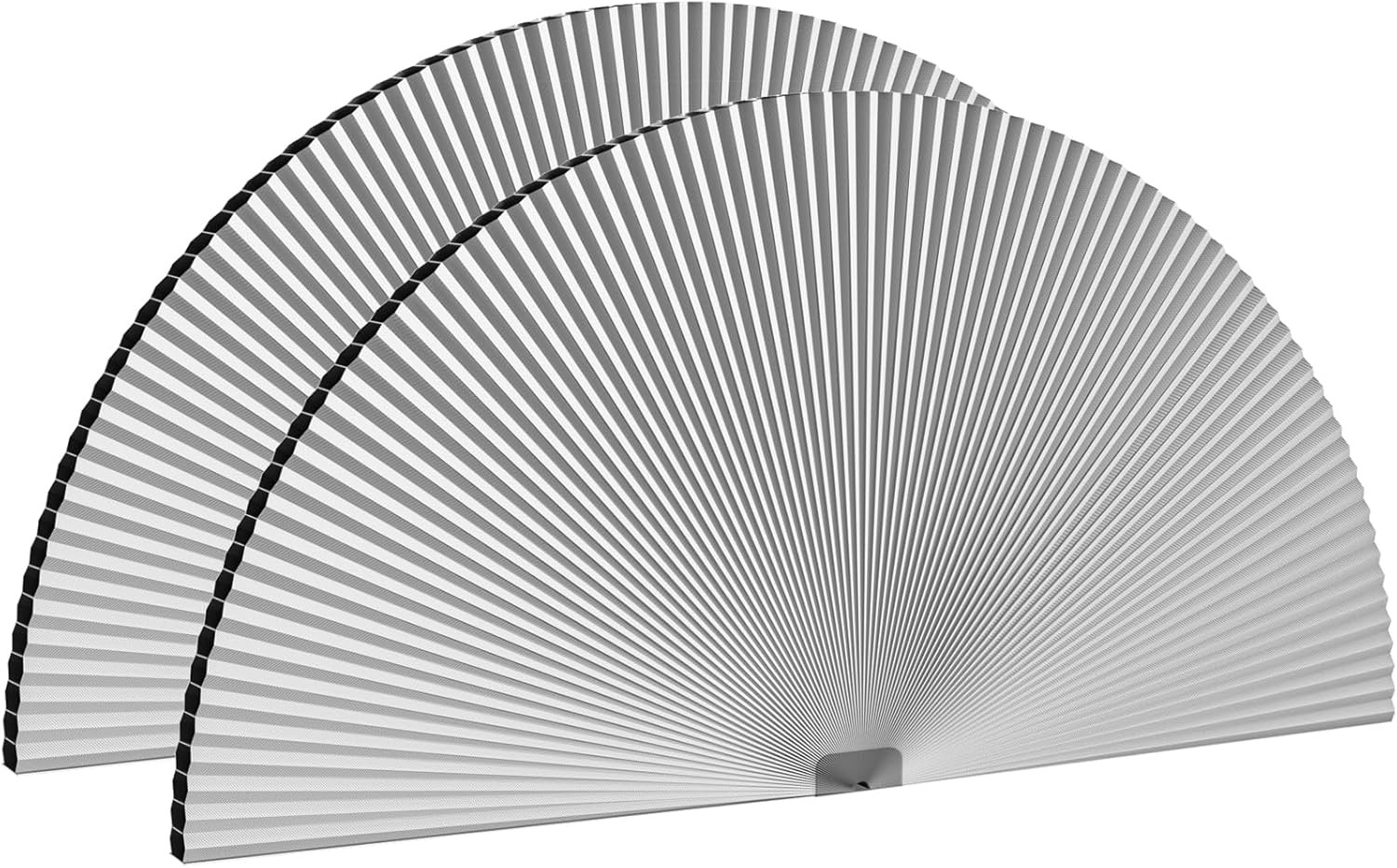 Half Circle Blackout Cellular Shades – Cordless No Drill Blinds (2 Pack, White)