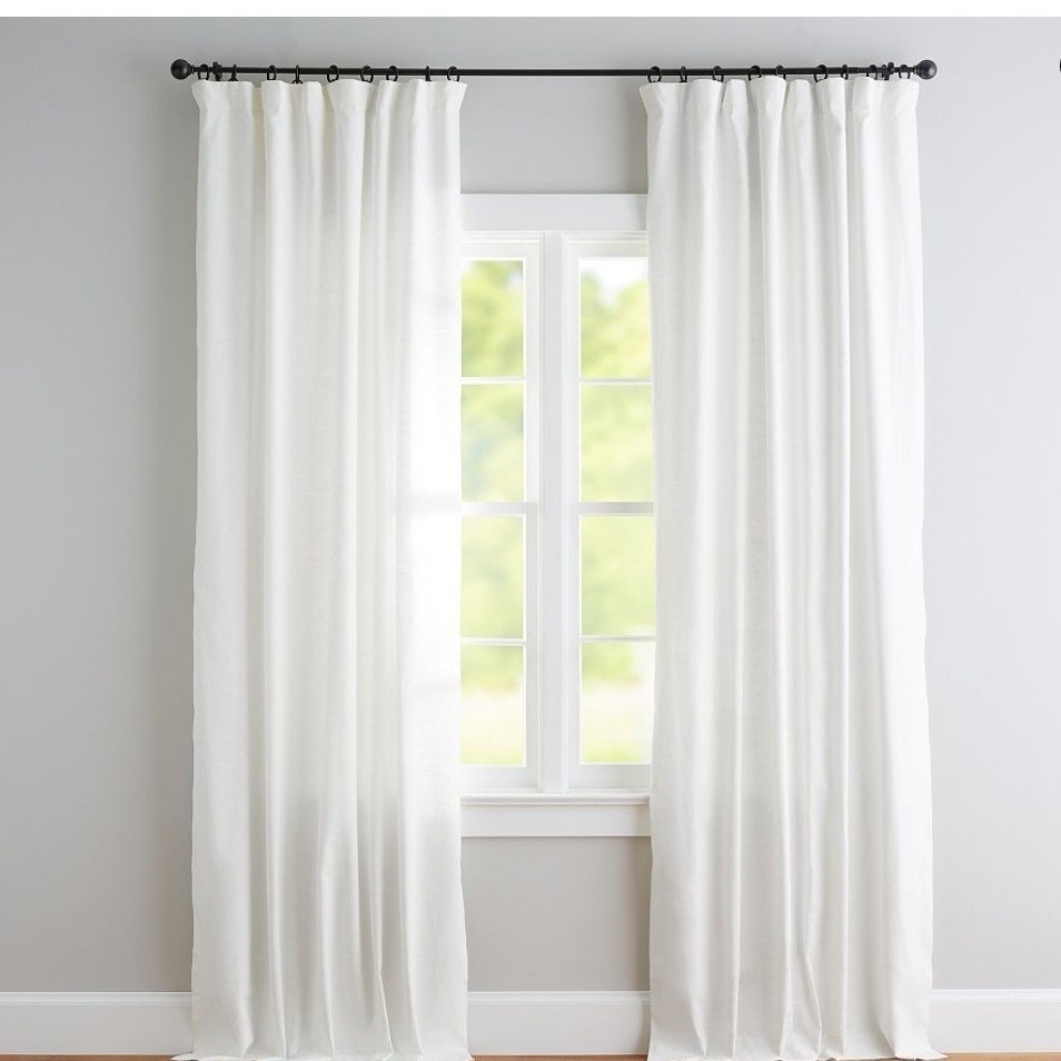 Pottery Barn off- White Linen Cotton lined Curtain Panel 50×108 3-in-1 293738