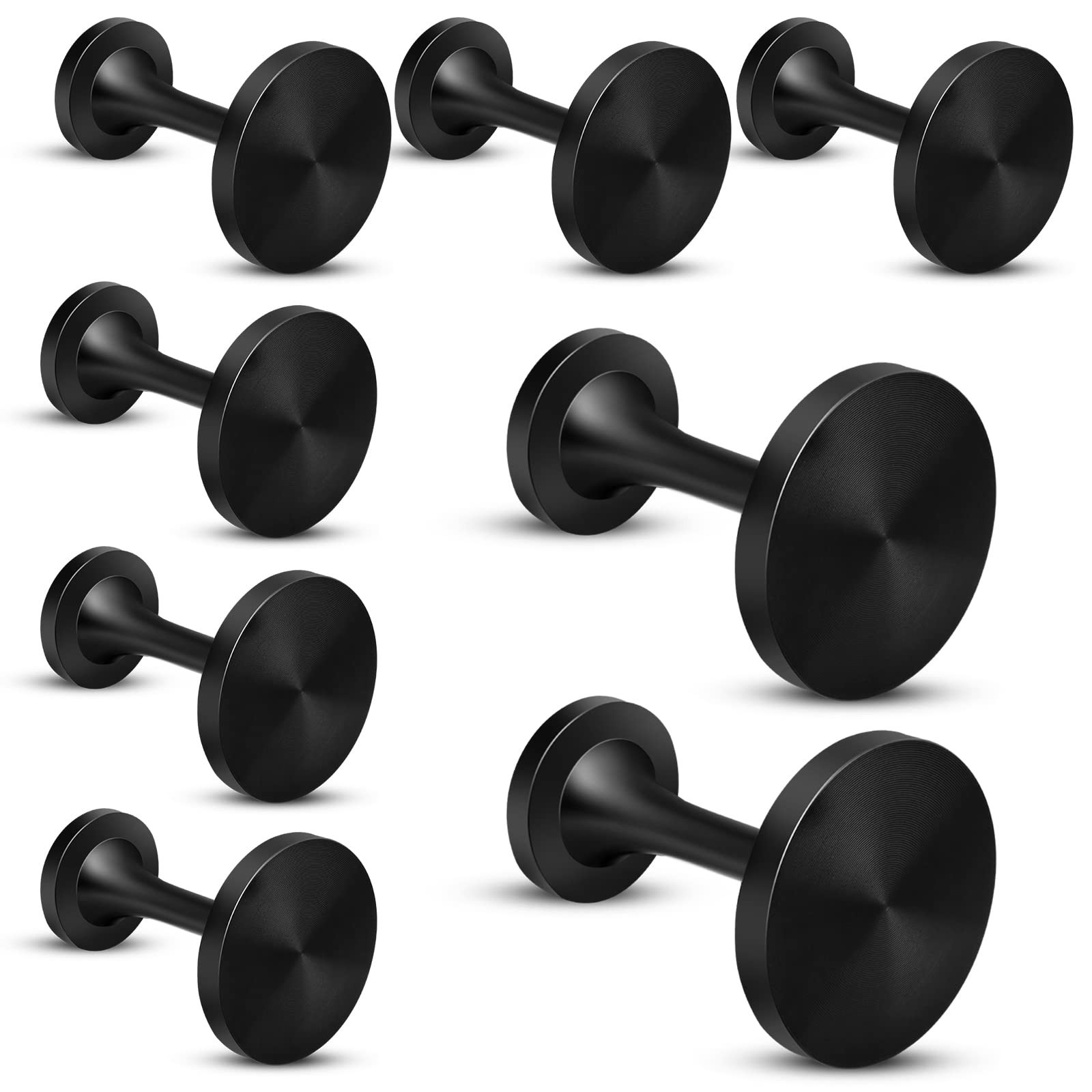 8 Pack Curtain Holdbacks – Metal Tieback Hooks for Drapes & Drapery, Black