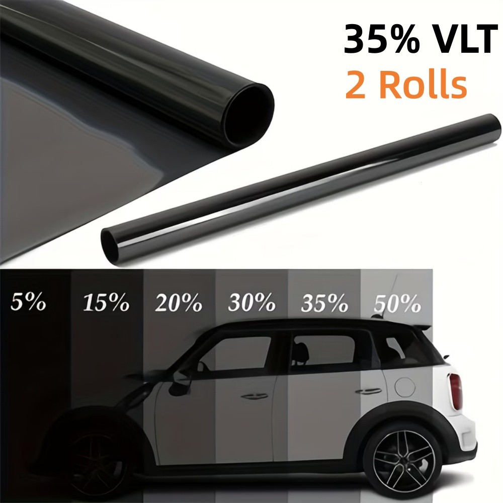 2 Rolls Car Window Film Black Heat Insulation Film Uv Block 35% VLT 20in x 16FT