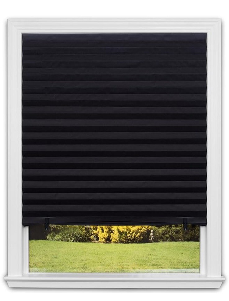 SINGLE Redi Shade Inc 1617201 Original Blackout Pleated Paper 36″W x 72″H Black