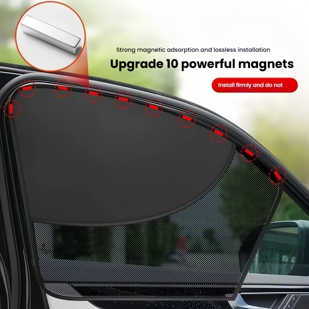 2 Pack Magnetic Car Front Window Sun Shade Cover UV Block Protection Half Shade
