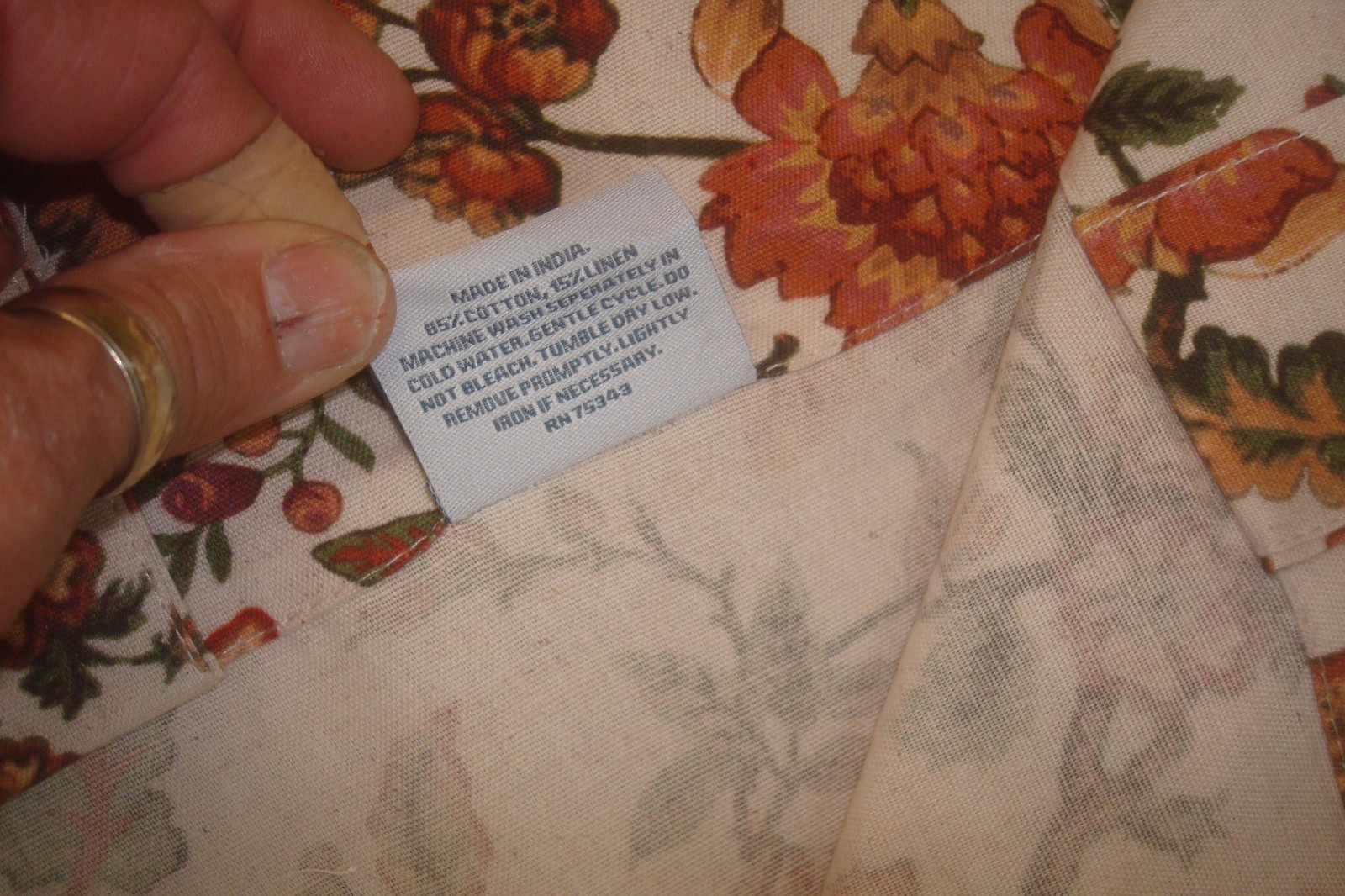 NWT Curated Kravet 2 pc Window Curtains Jacobean Birds Cotton Linen 50″ x 96″ lg