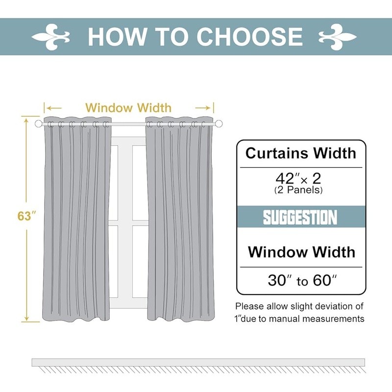 Blackout Curtains Noise Reducing Thermal Energy Efficient Drapes New