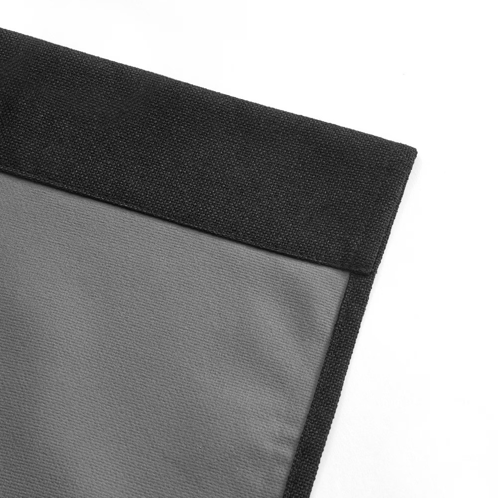 Solid Twill Blackout Curtain Panel and Sheers, Set of 4, Rich Black