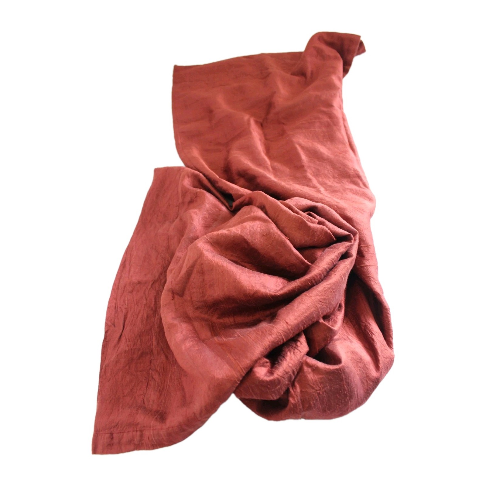 Oxblood Red 100% Silk Drapery Panel 40×78 Lined Rod Pocket Curtain Vintage 1990s