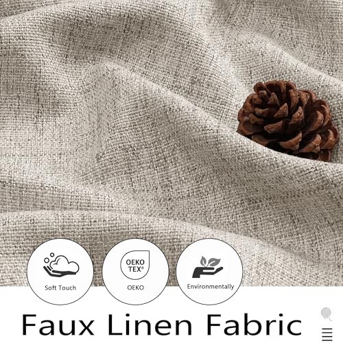 Valances for Windows, Light Filtering Faux 60″W x 14″L (Pack of 1) Linen
