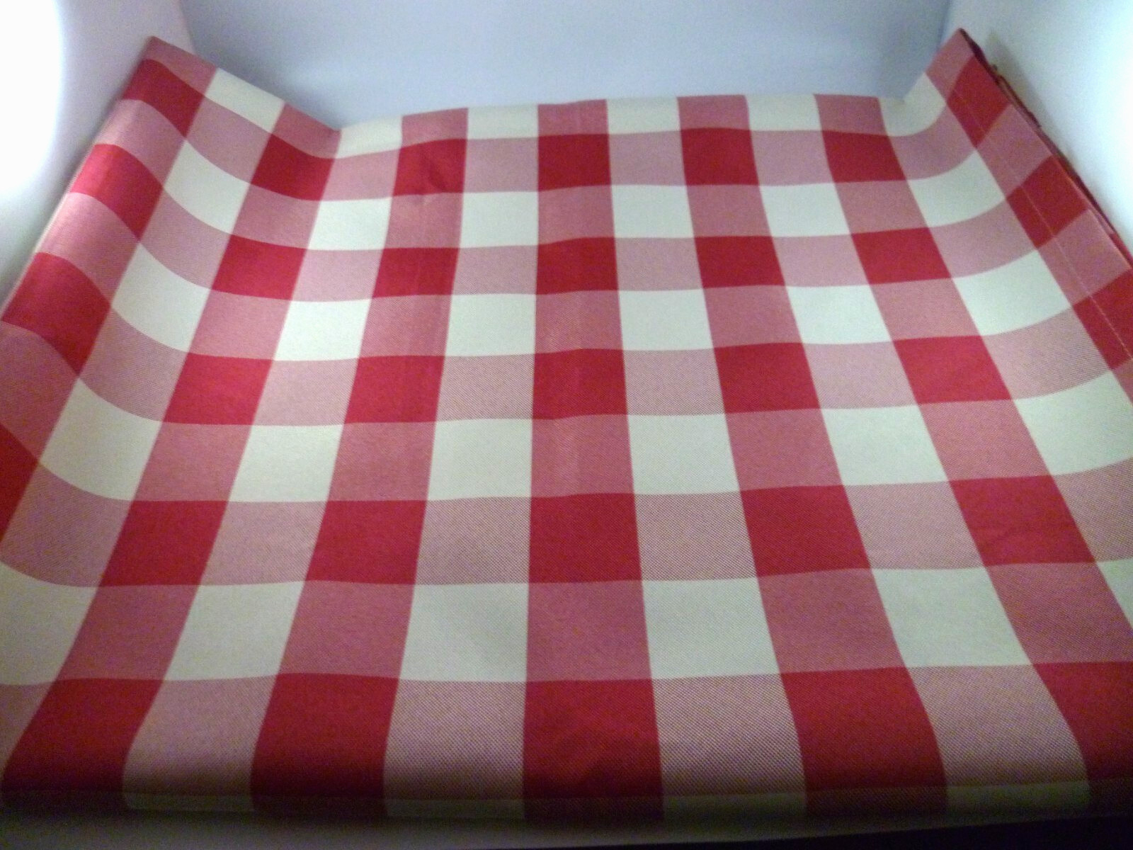 Set 2 HLC.ME Panel Curtain Drape Red Cream Buffalo Plaid Check Grommet 52×84