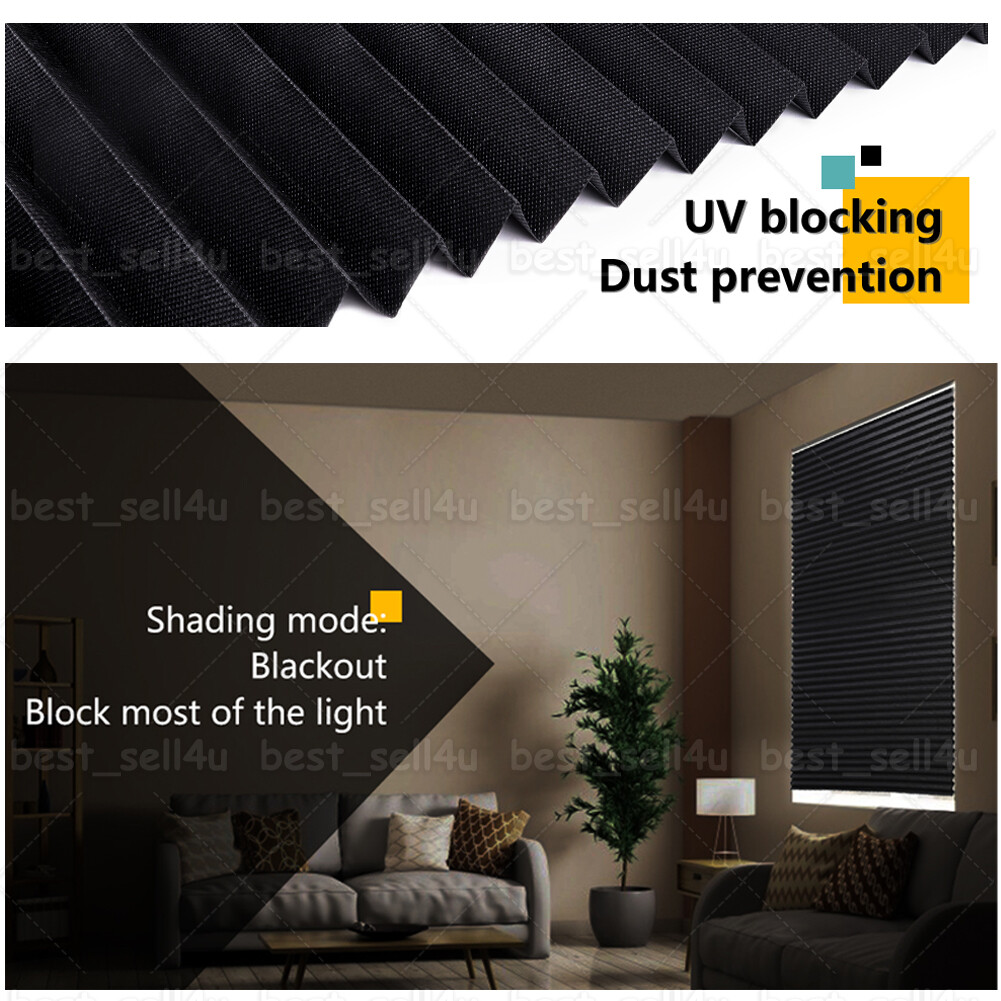 Temporary Window Blinds Cordless Self Adhesive Stick on Pleated Paper Blinds