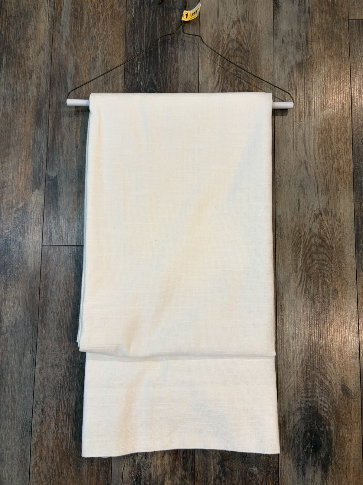 Pottery Barn Emery Linen Curtain Light Filtering White 50” x 84” No Hooks