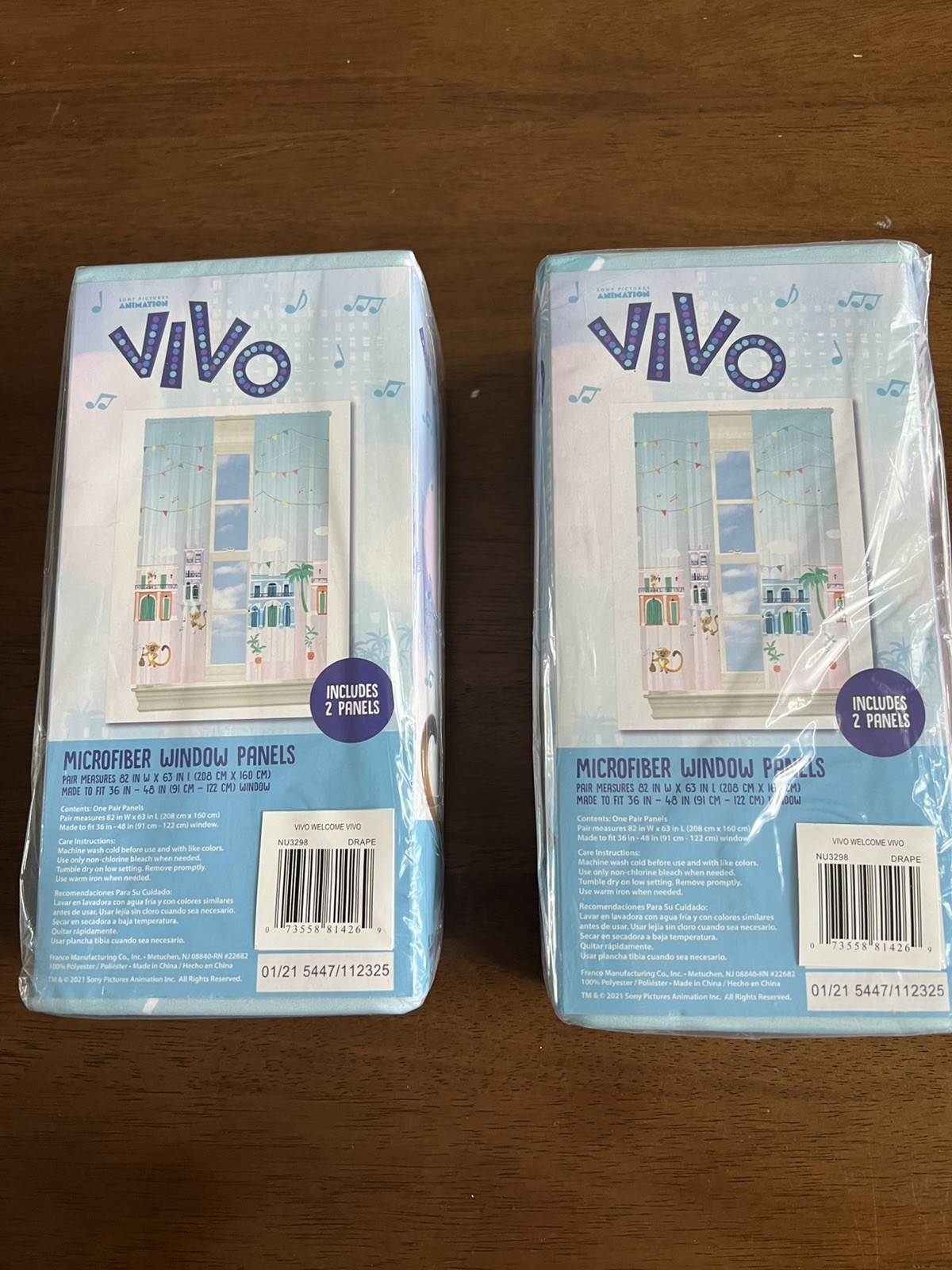 Vivo Curtains Microfiber Window Panels 82″ X 63″ Set Of 2 Brand New