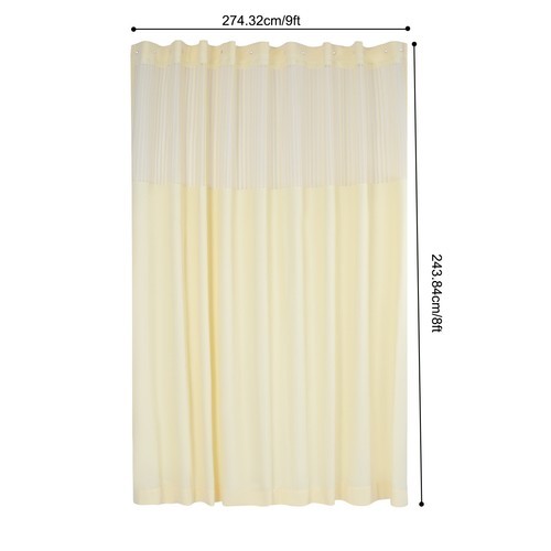 Room Divider Curtain Panel Privacy Screen Curtain Thermal Insulated W/ Mesh Top