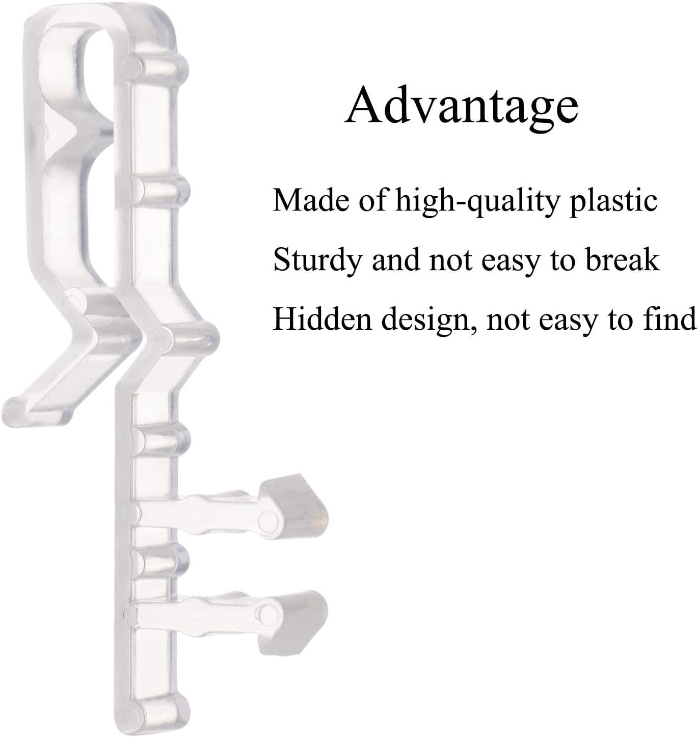 10Pcs 2 Inch Blind Valance Clips Clear Plastic Hidden Channel Window Shade Parts