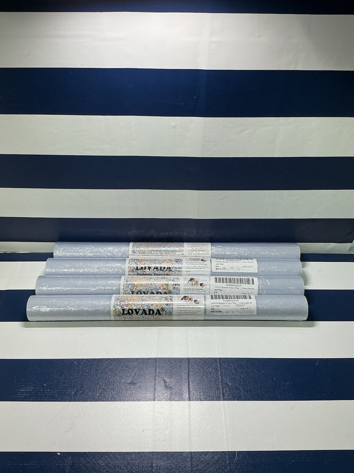 4 Rolls Rainbow Window Cling Privacy Film Static, 78.7”x17.5” Per Roll, Stained