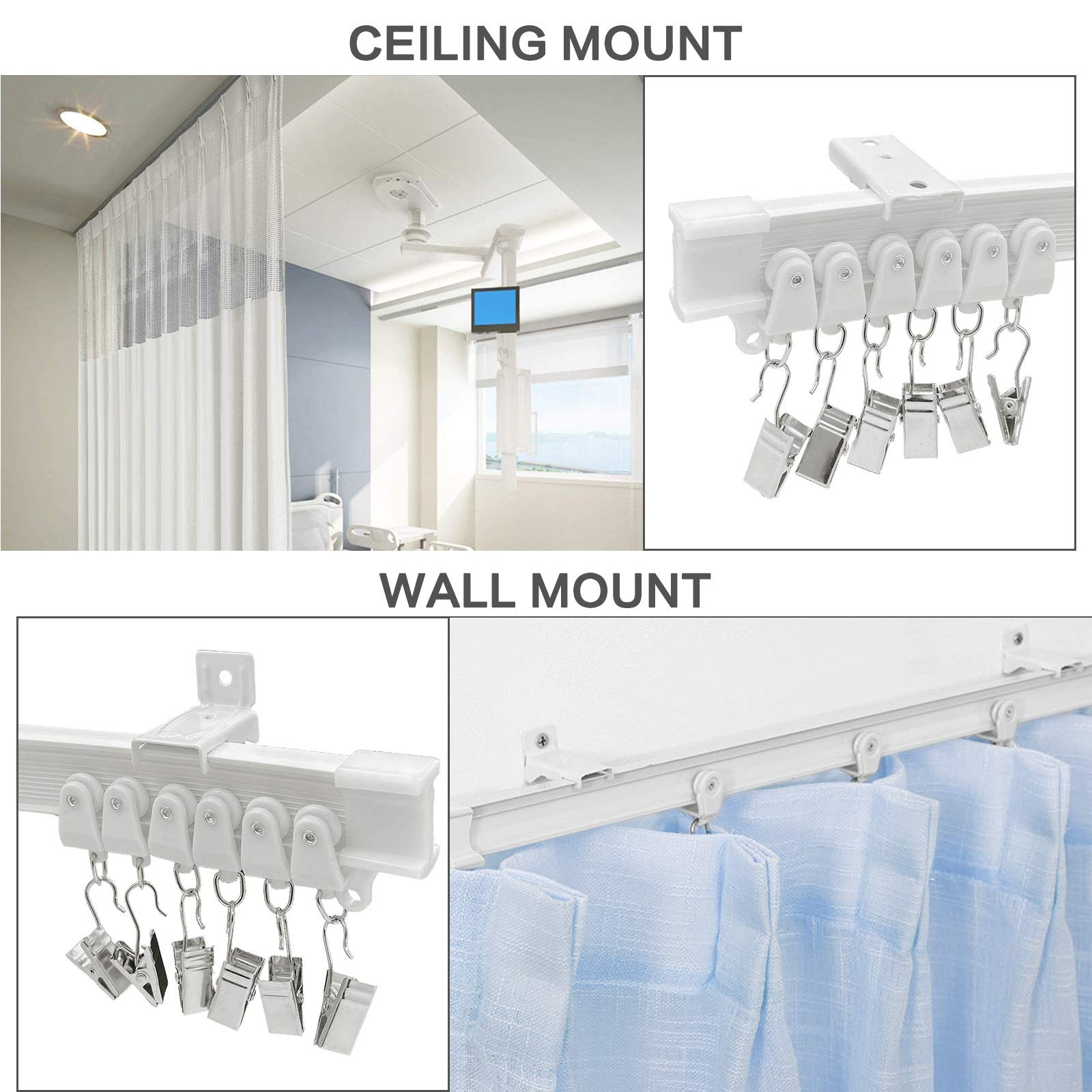 Ceiling Curtain Track Room Divider Curtain Track Ceiling Wall Mount Flexible …