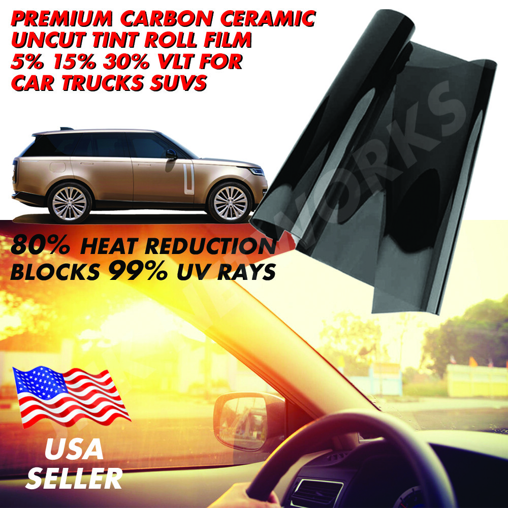 Premium Carbon Ceramic Tint Roll Film 80% Heat Block 5% 15% 30% VLT 20″x10′