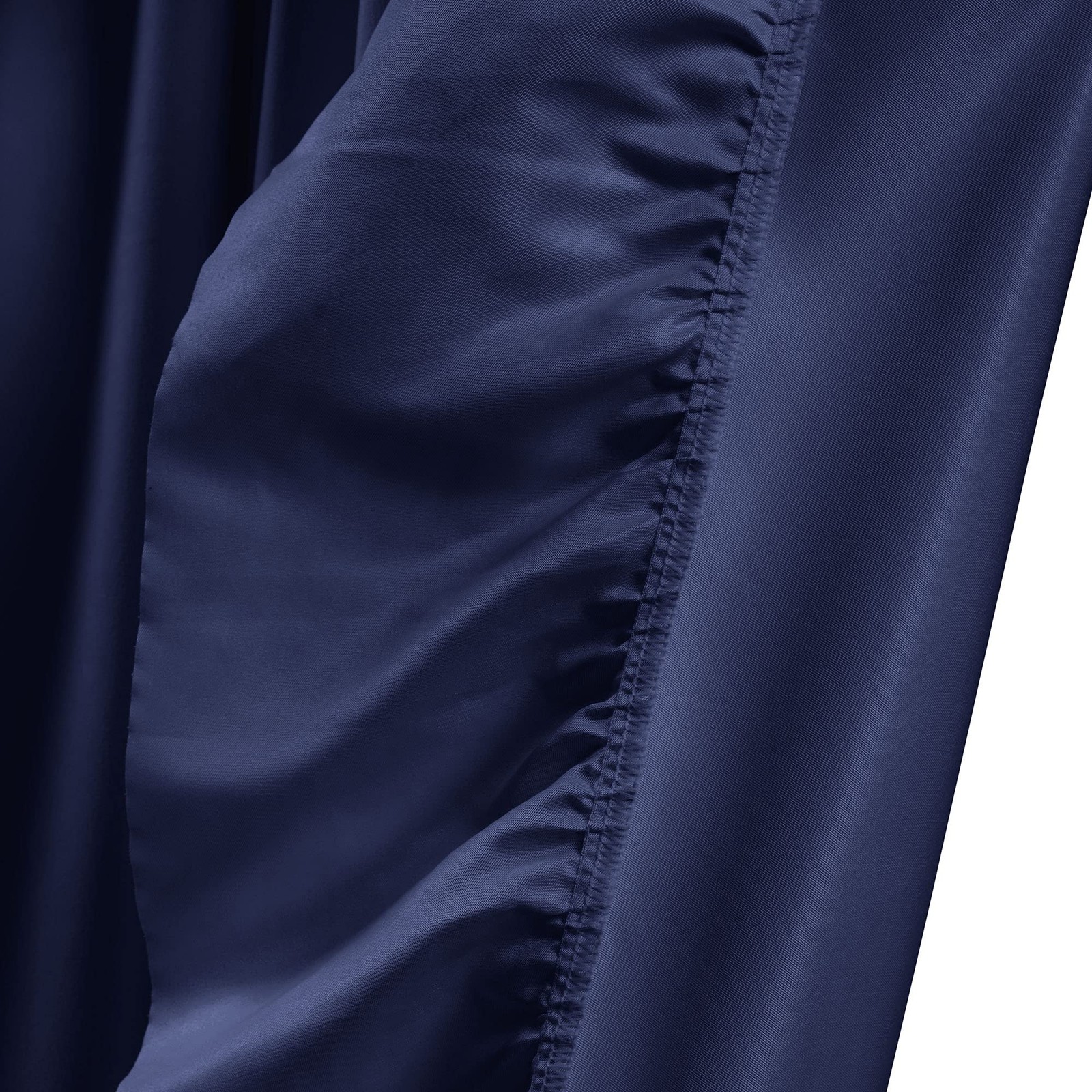 Reyna Ruffle Window Curtain Set, Pair, 137.2cm W x 213.4cm L, Navy Blue, Fl…