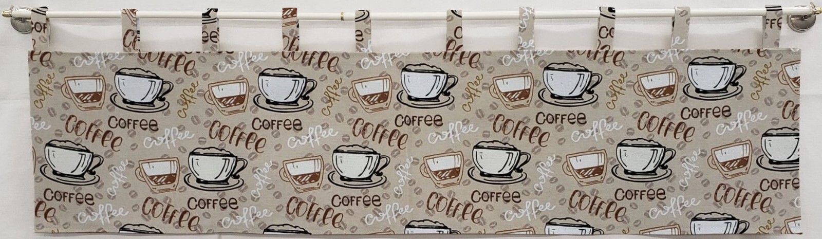 Coffee Beans Tab Top Valances or Curtains