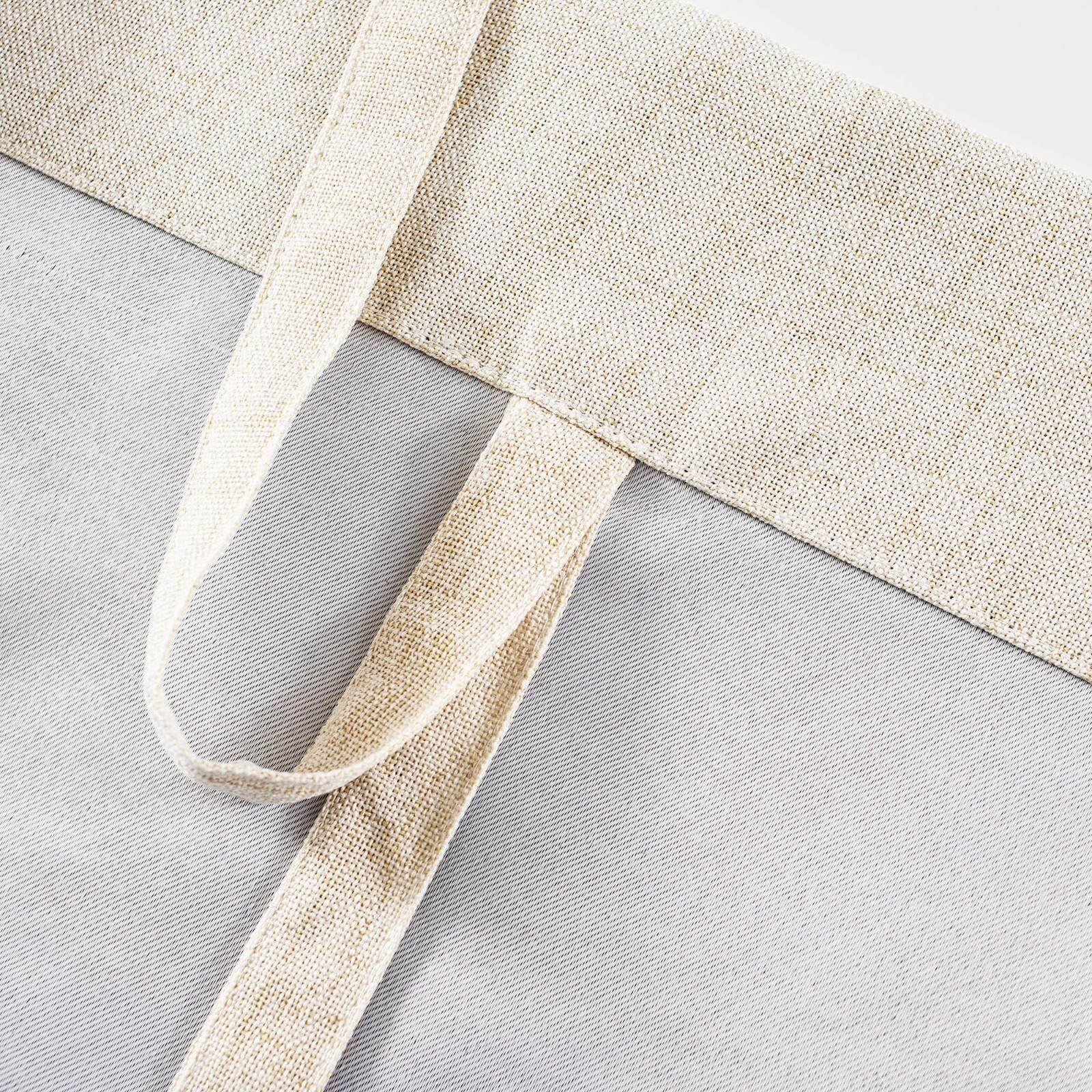 Linen Beige Tie Up Window Curtain Shade Drape Rod Pocket for Kitchen Living Room