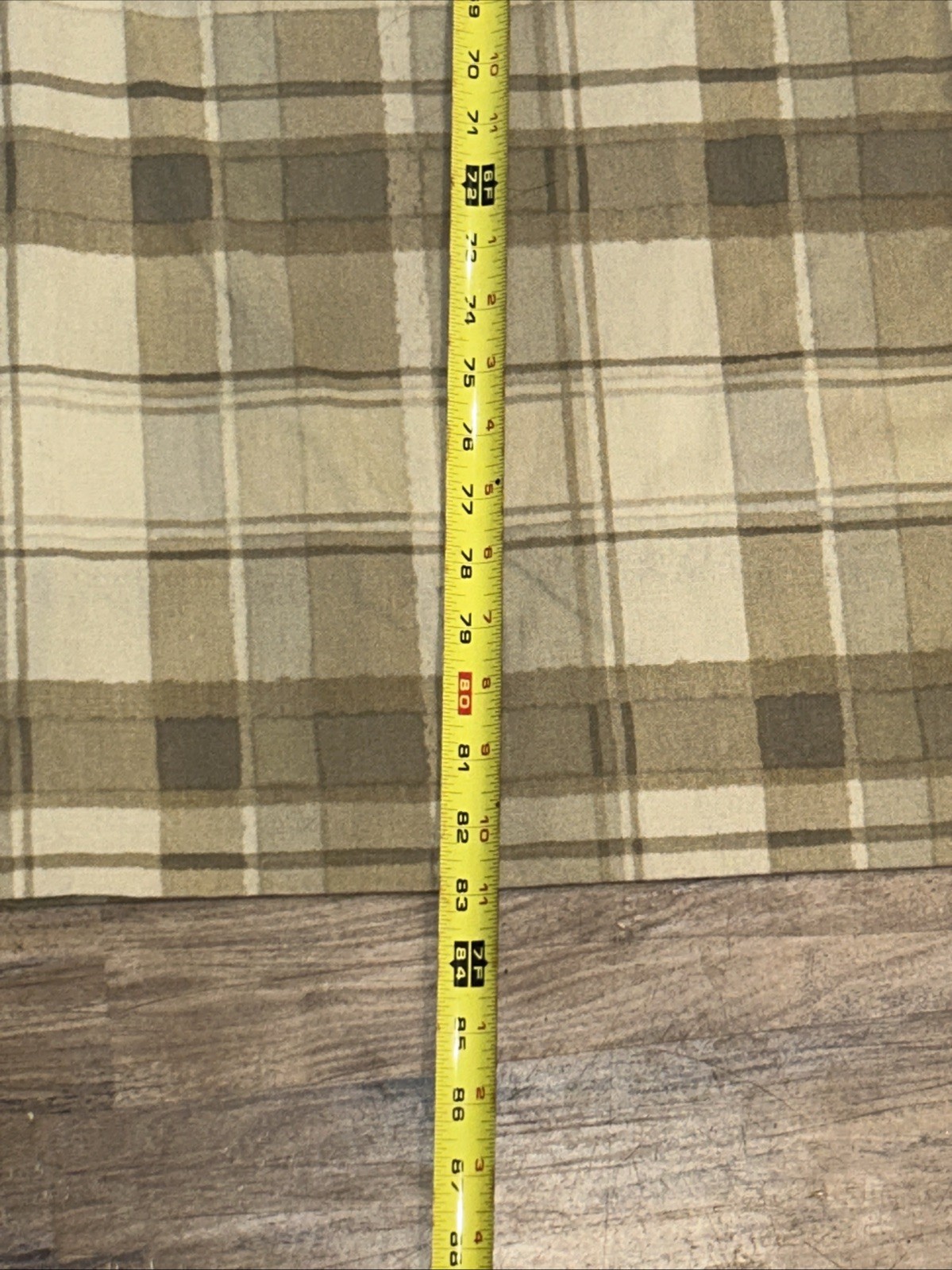 Cedrick Tan Beige Plaid Flannel Drapes 2 Panels 83×48 Jc Penney Euro Pinch Pleat