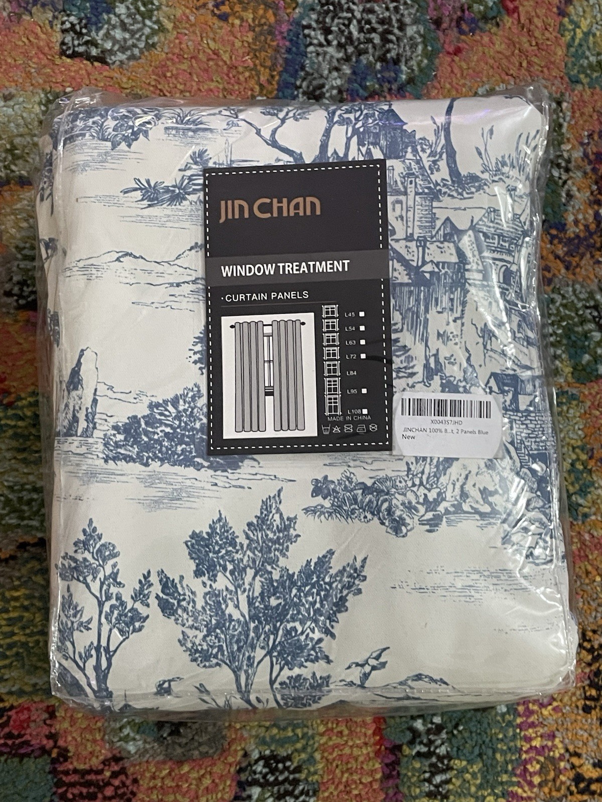 Jin Chan Window Treatment 100% Blackout Curtains 2 Panels 84”x50” Blue