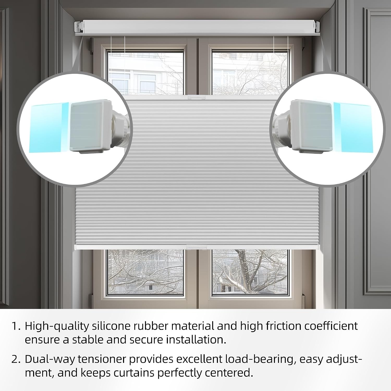 Top Down Bottom Up Cordless Cellular Shades No Tools No Drill Honeycomb Blind…