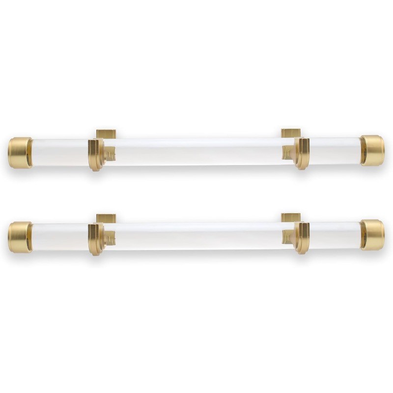 Luxury 17″ Custom Clear Acrylic Side Mount Curtain Rods – 1 1/4″ Large Diameter