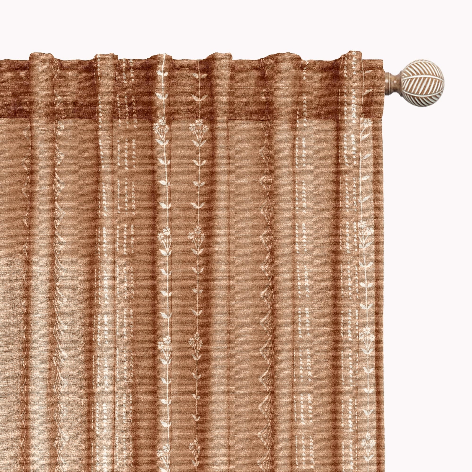 Boho Curtains 2 Panels Patterned Farmhouse Curtains for Living Room Bedroom,V…