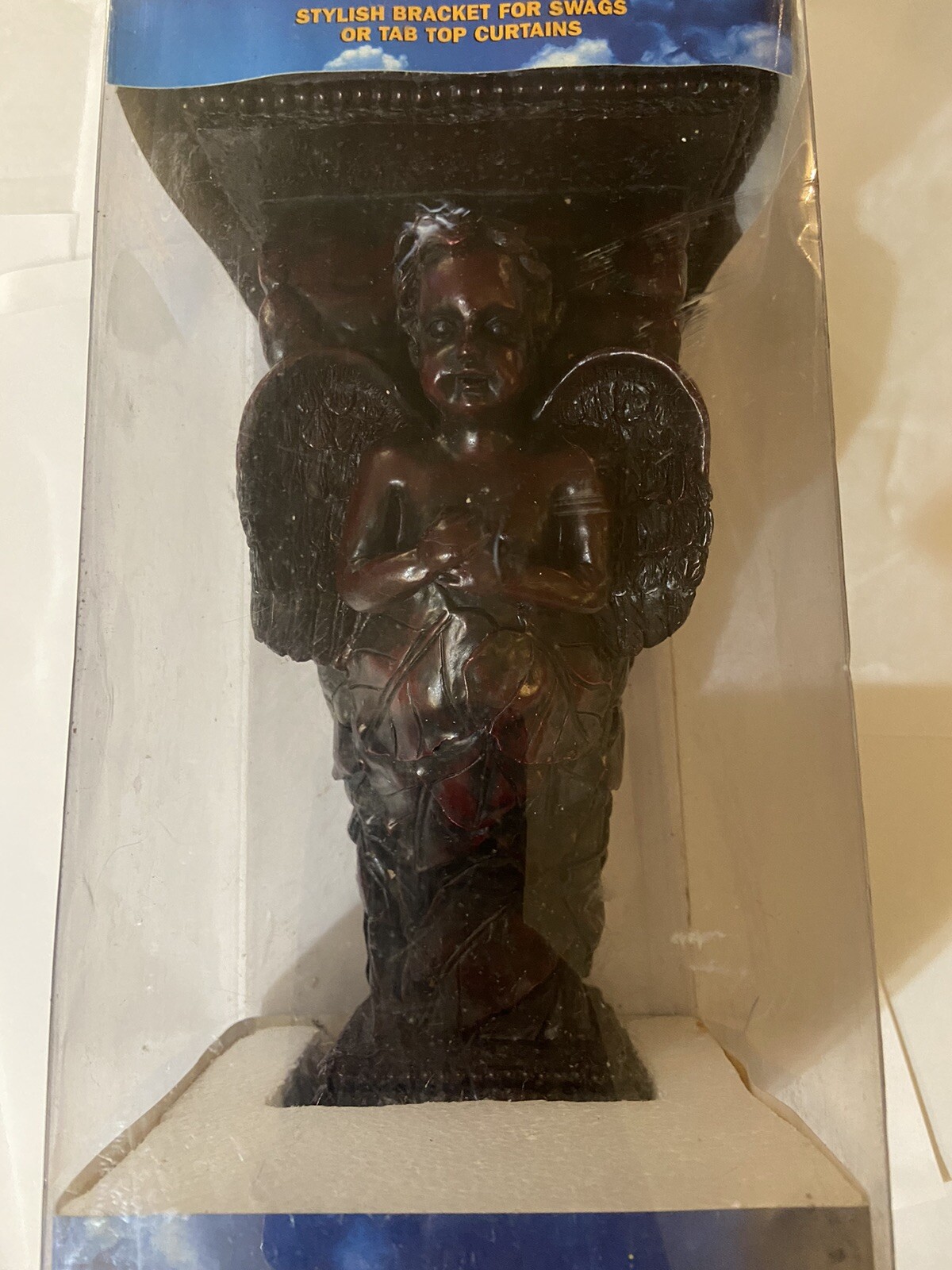 DECORATIVE SCONCE ANGELS/CHERUBS BRACKET FOR SWAGS/TAB TOP CURTAINS-9.5”L