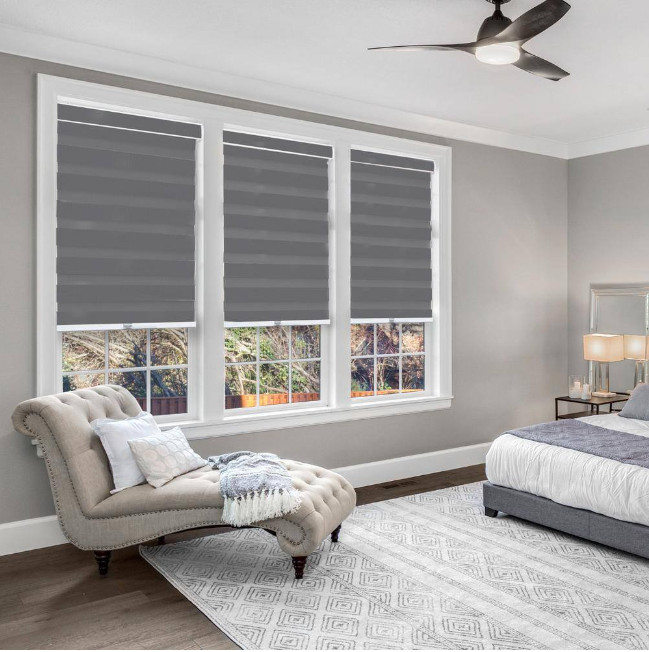 Cordless Light Filtering Dual Layer Zebra Roller Shade 27 in. W x 72 in. L