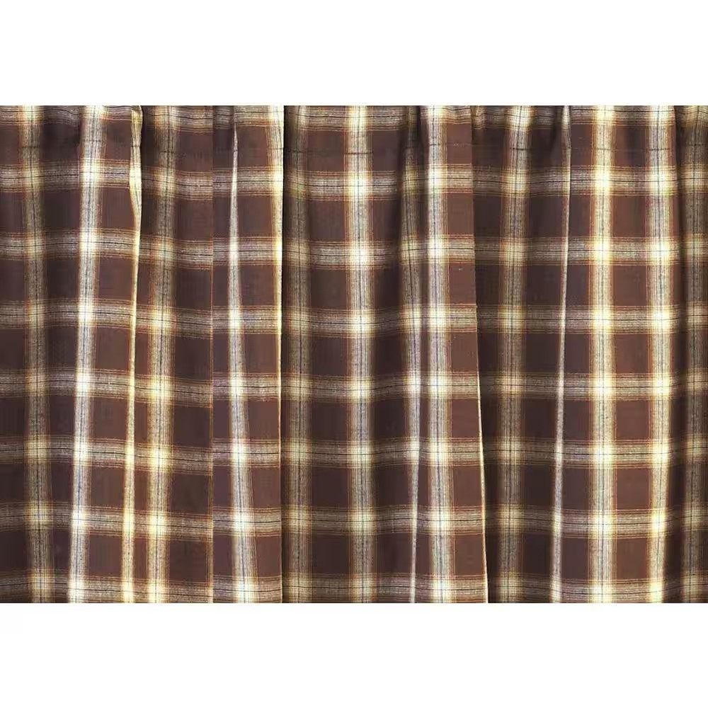 Rory Brown Creme Cotton 40 In. W X 84 In. L Light Filtering Curtain Double Panel