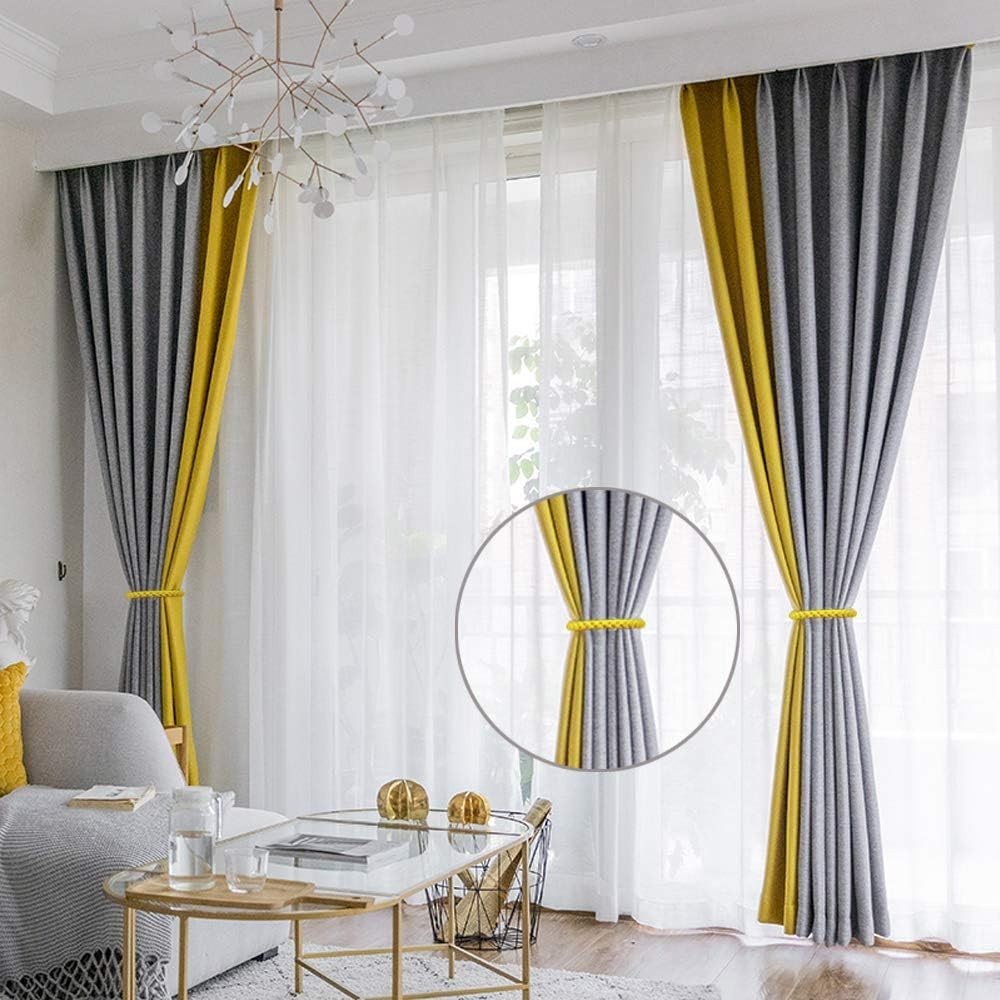 Stylish Gold Curtain Tiebacks, 2pcs Magnetic Holders for Various Curtain Styles