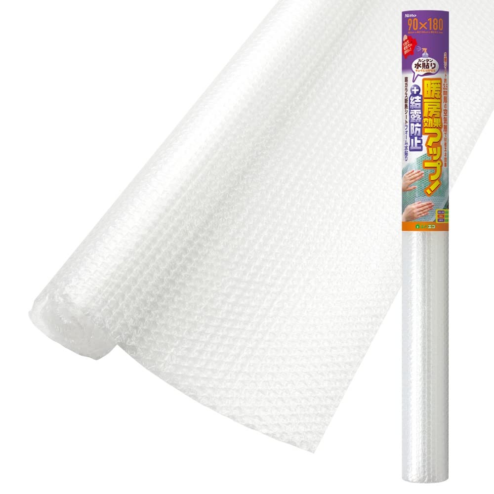 Nitoms Window Insulation Film, Water-Applied, 90cm Wide x 1.8m Long, E1531