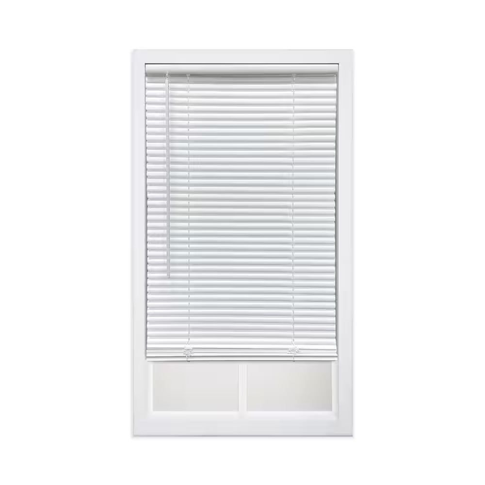 White Cordless Light Filtering Eco Mini Blinds with 1 In. Slats – 27 In. W X 48